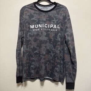 Municipal Sport Utility Gear Shirt Mens Large Long Sleeve Wahlberg Gym EUC